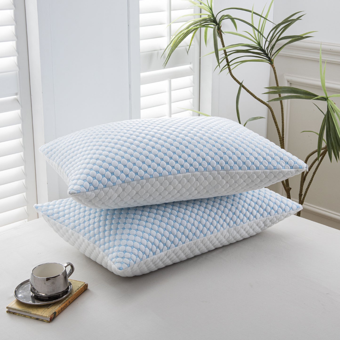Sevaros BambooRest™ Memory Foam Cooling Pillow Bamboo Fiber — Cervical Support Breathable Cool Pillow for Hot Sleepers Neck Pain