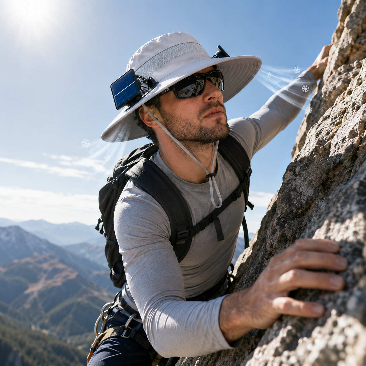 Sevaros SolarBreeze™ Solar Cooling Hat Dual Fan Rechargeable — Breathable Sun Hat with Fan for Outdoor Hiking Golf Camping Men Women
