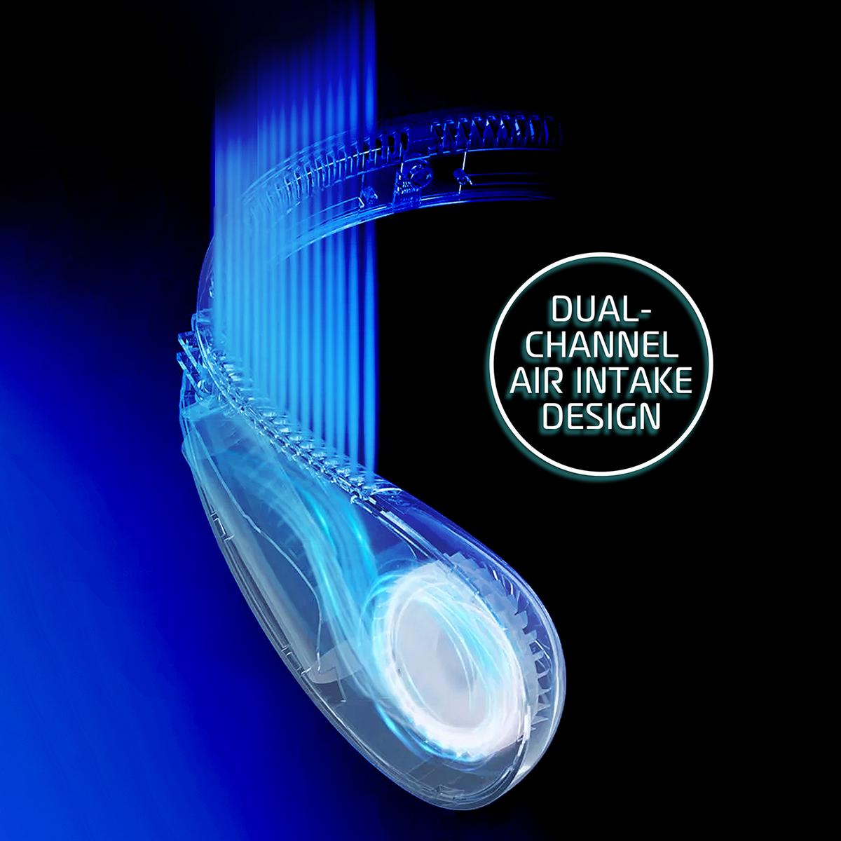 Neck Fan Rechargeable Bladeless 5000mAh USB Hands Free — Sevaros FlexFlow™ Portable Personal Cooling Fan Travel Outdoor Sports Summer
