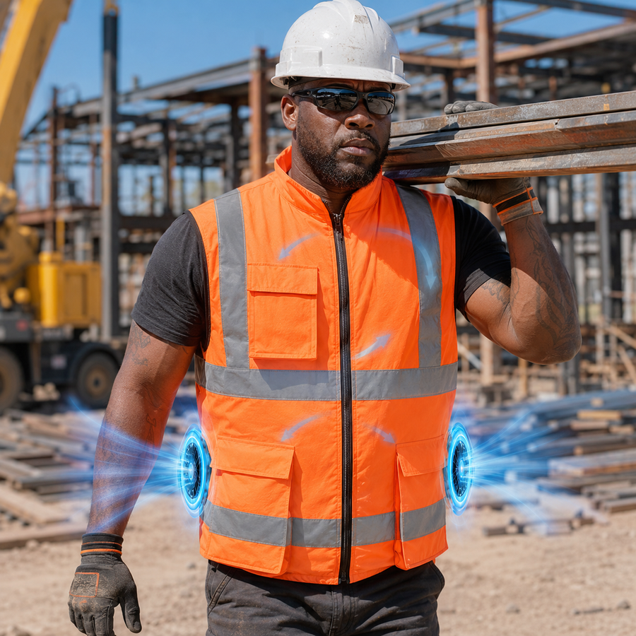 Sevaros AirFlow Vest™ Cooling Vest – Rechargeable Fan Powered Cooling Vest for Outdoor Work, Construction, Travel & Summer Heat