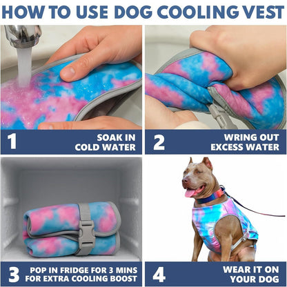 Sevaros DogGuard™ Dog Cooling Vest UV Protection Breathable Lightweight — Summer Heat Relief Harness Vest for Dogs S M L XL XXL