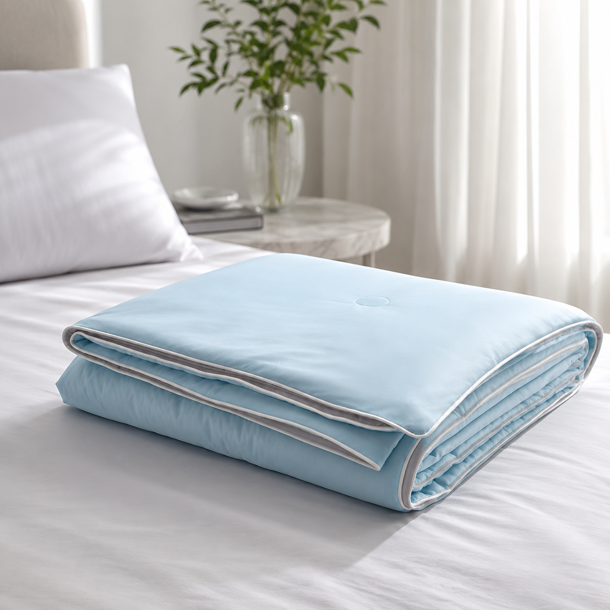 Sevaros FiberChill™ Cooling Summer Quilt Antibacterial Lightweight — Breathable Cool Comforter for Hot Sleepers Twin Full Queen King