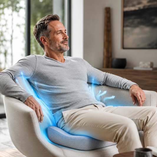Sevaros ArcticComfort™ Cooling Gel Seat Cushion – Ergonomic Memory Foam Cushion with Cooling Gel for Office, Car & Home
