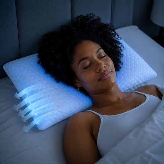 Sevaros BambooRest™ Memory Foam Cooling Pillow Bamboo Fiber — Cervical Support Breathable Cool Pillow for Hot Sleepers Neck Pain Side Sleeper