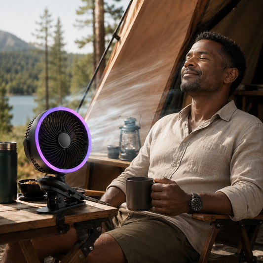 Sevaros ChargeBreeze™ Clip Fan USB Rechargeable 5 Speed Silent — Portable Desk Fan for Bedroom Office Dorm Stroller Travel Summer Cooling