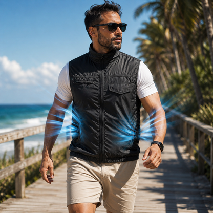 Sevaros AeroVest™ Cooling Vest with Fan Air Conditioned — Portable Fan Vest for Outdoor Work Construction Heat Relief Summer Men Women