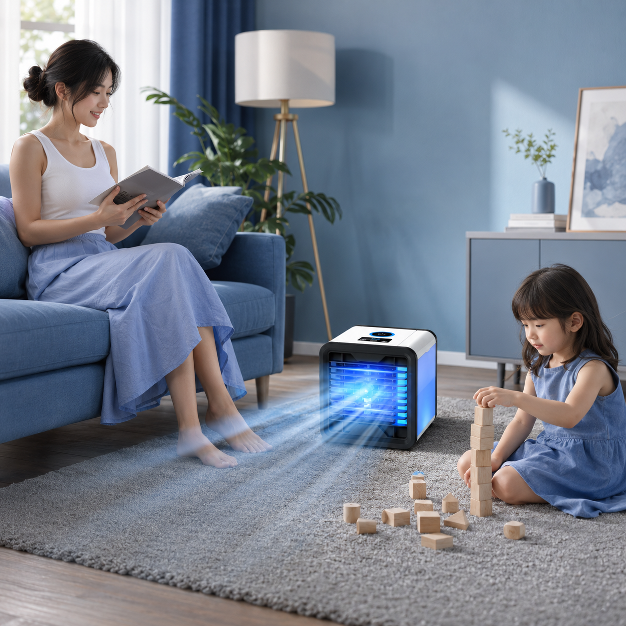 Sevaros MistHome™ Mini Air Conditioner Humidifier Portable USB — Personal Desktop Air Cooler Moisture Cooling Fan for Home Office Bedroom