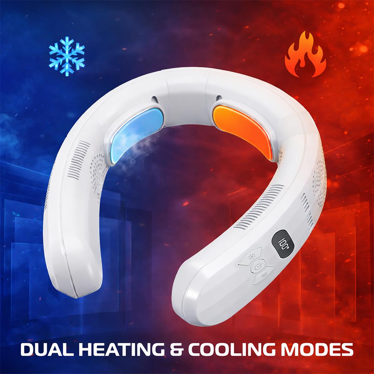 Neck Fan Rechargeable Cooler Heater 3-Zone Wearable — Sevaros ThermoFlow™ Portable Hot Cold Weather Relief Men Women Year Round