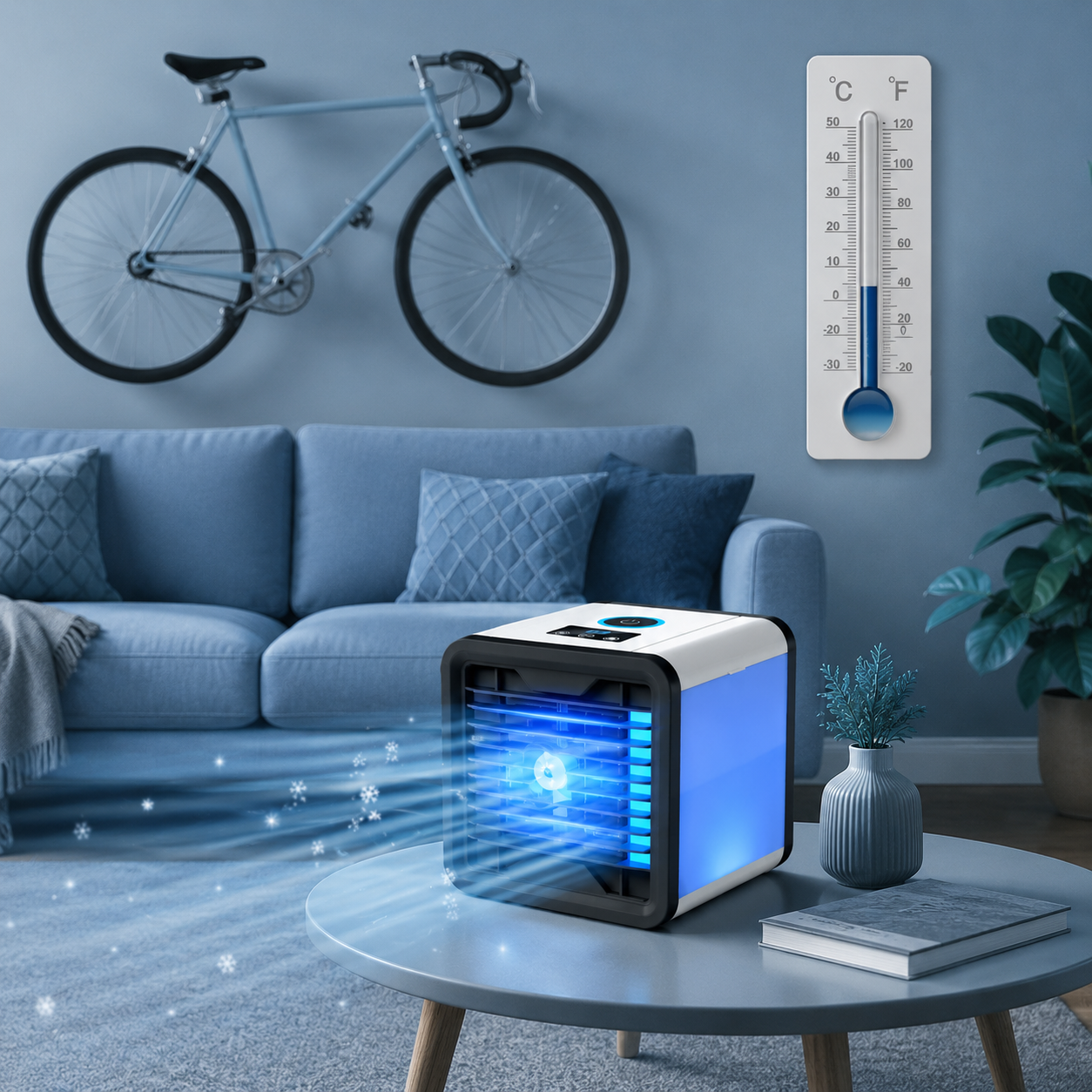Sevaros MistHome™ Mini Air Conditioner Humidifier Portable USB — Personal Desktop Air Cooler Moisture Cooling Fan for Home Office Bedroom