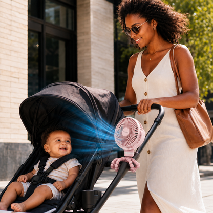Sevaros FlexGrip™ Stroller Fan – Portable USB Rechargeable Octopus Fan for Baby Stroller, Crib, Car Seat, Camping & Travel