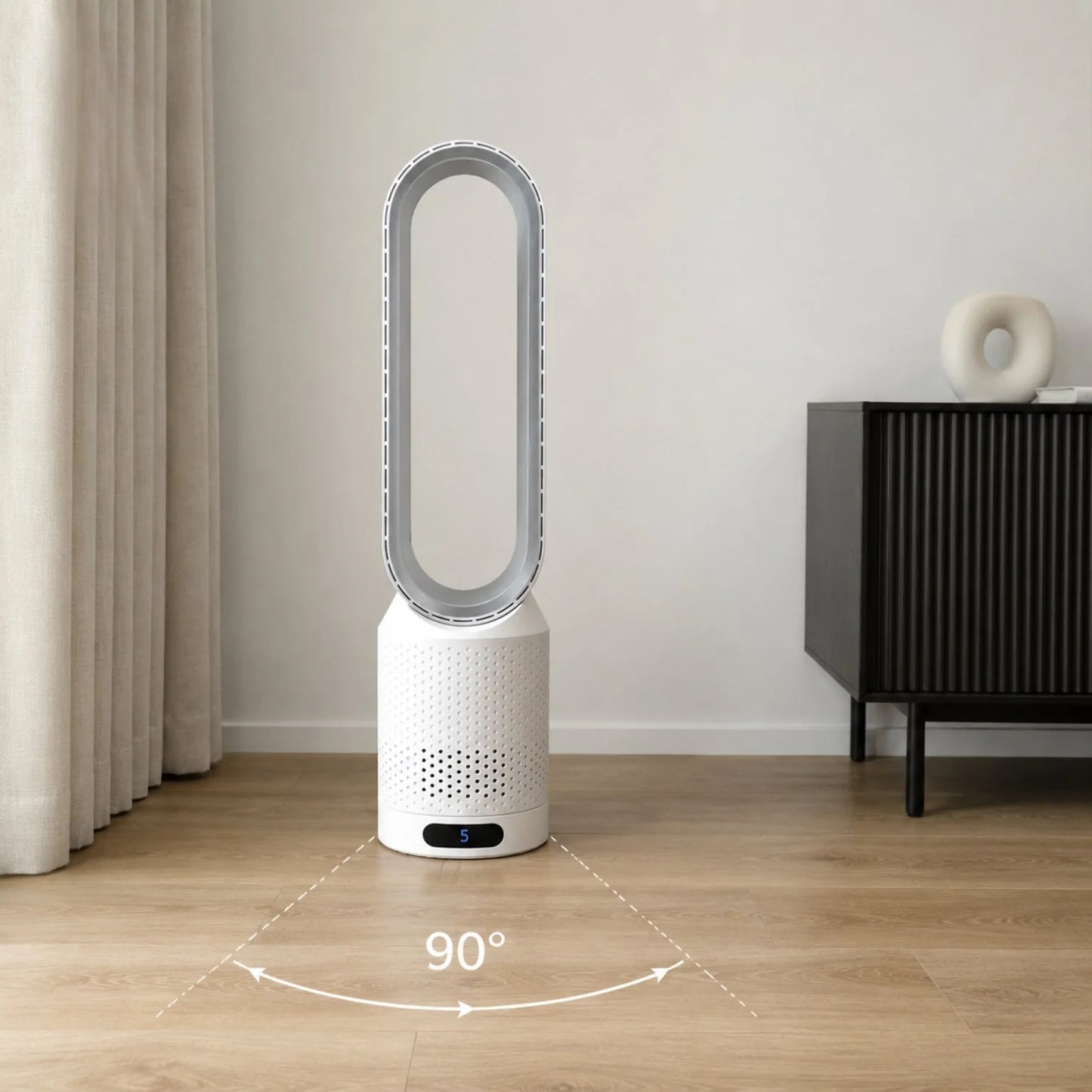 Bladeless Air Purifier Tower Fan, 3-in-1 HEPA Air Cooler with UV Purification, Quiet Oscillating Fan for Bedroom & Living Room | Sevaros AeroPure™