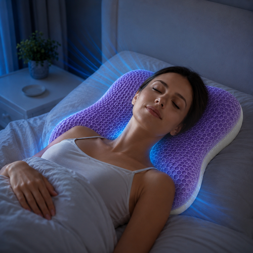 Sevaros GelCerv™ Cooling Gel Cervical Pillow TPE Zero Pressure — Adaptive Neck Support Cool Pillow for Hot Sleepers Side Back Sleeper