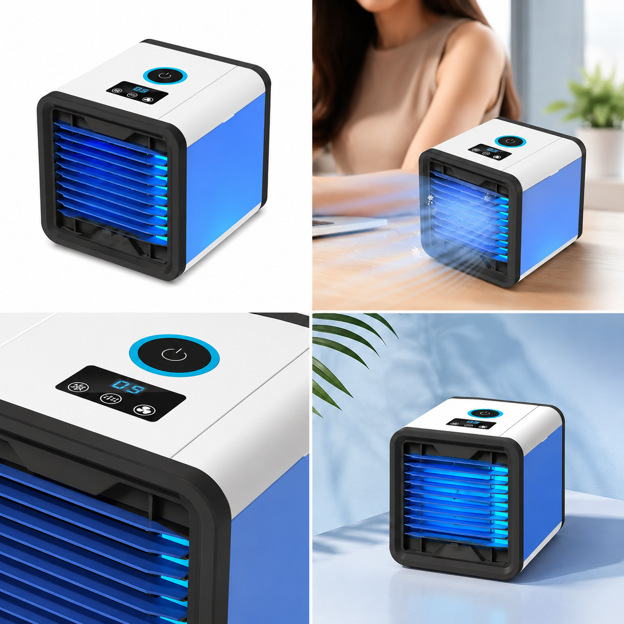 Sevaros MistHome™ Mini Air Conditioner Humidifier Portable USB — Personal Desktop Air Cooler Moisture Cooling Fan for Home Office Bedroom