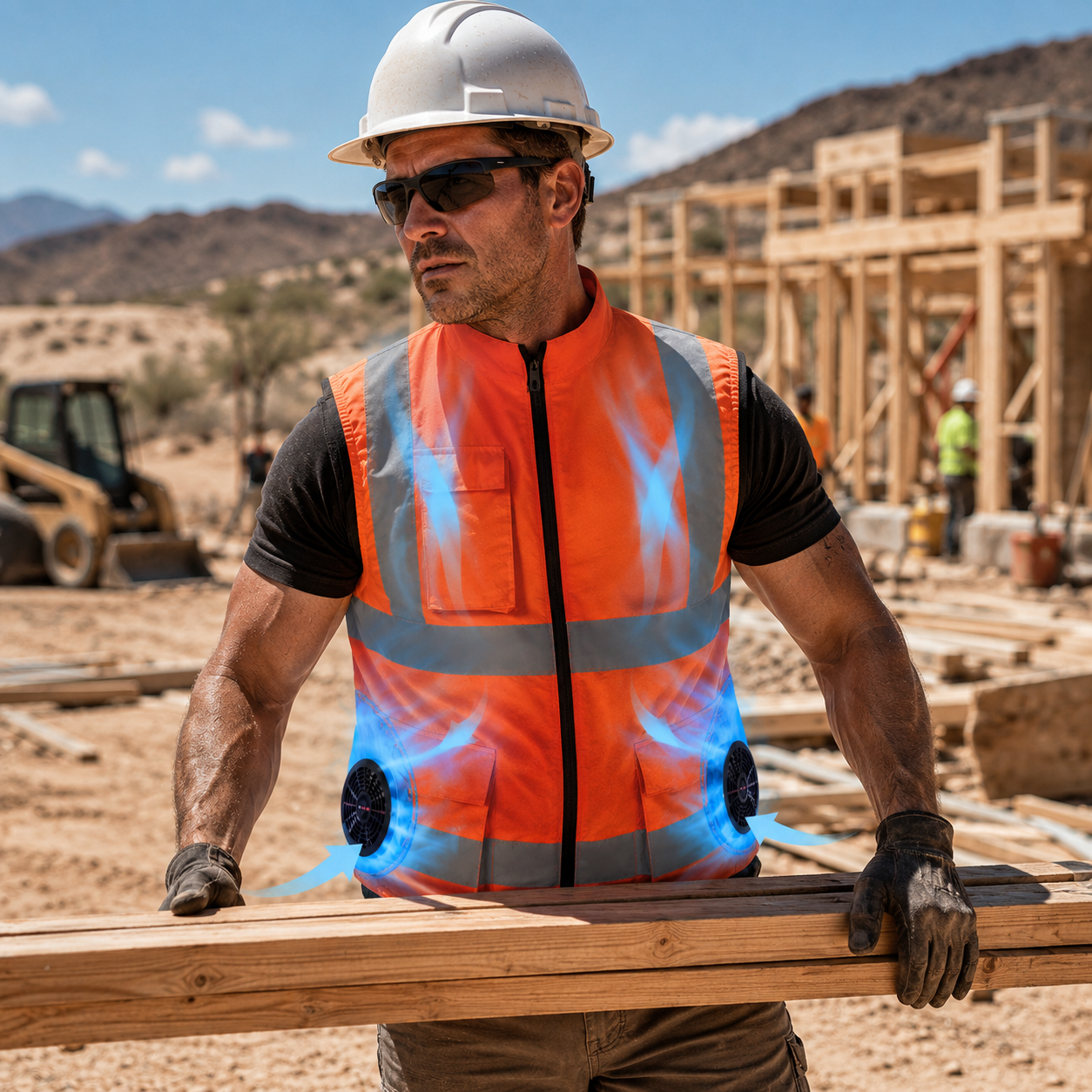 Sevaros AirFlow Vest™ Cooling Vest – Rechargeable Fan Powered Cooling Vest for Outdoor Work, Construction, Travel & Summer Heat