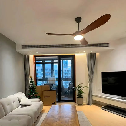 Modern Ceiling Fan with Light, Contemporary Nordic Solid Wood Ceiling Fan, Reversible Motor Bedroom & Living Room Fan Light | Sevaros NordWood