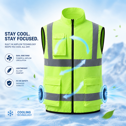 Sevaros AirFlow Vest™ Cooling Vest – Rechargeable Fan Powered Cooling Vest for Outdoor Work, Construction, Travel & Summer Heat