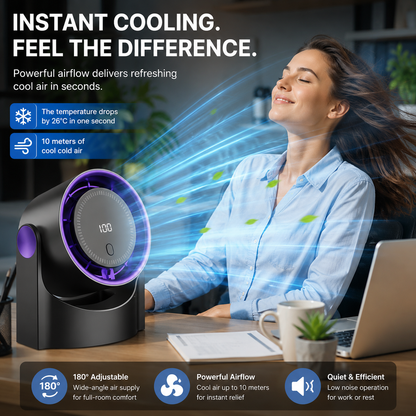 Sevaros AirCirculate™ Portable Air Circulator Fan Wireless USB — Silent Desktop Wall Fan for Home Office Bedroom Dorm Summer Cooling