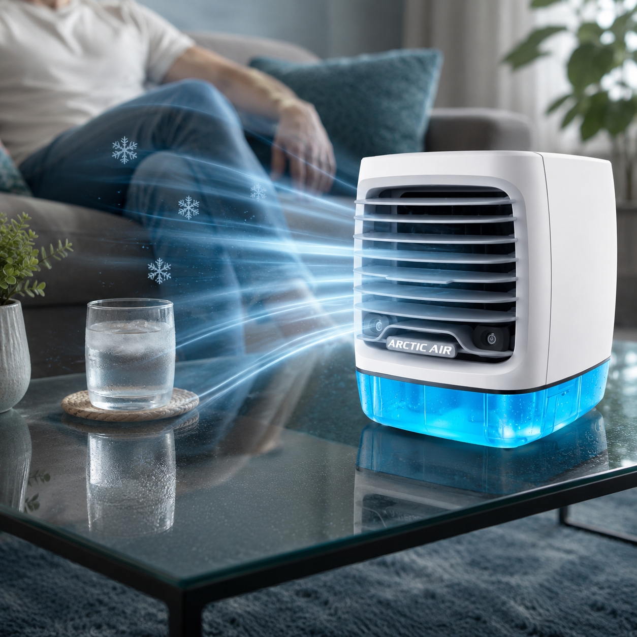 Sevaros ChillZone™ Evaporative Air Cooler Portable 4 Speed 8 Hour — Personal Fan Cooler Mini AC for Bedroom Living Room Office Summer