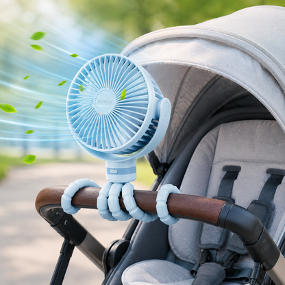 Sevaros FlexGrip™ Stroller Fan – Portable USB Rechargeable Octopus Fan for Baby Stroller, Crib, Car Seat, Camping & Travel