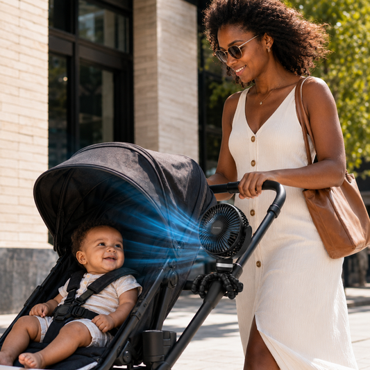 Sevaros FlexGrip™ Stroller Fan – Portable USB Rechargeable Octopus Fan for Baby Stroller, Crib, Car Seat, Camping & Travel