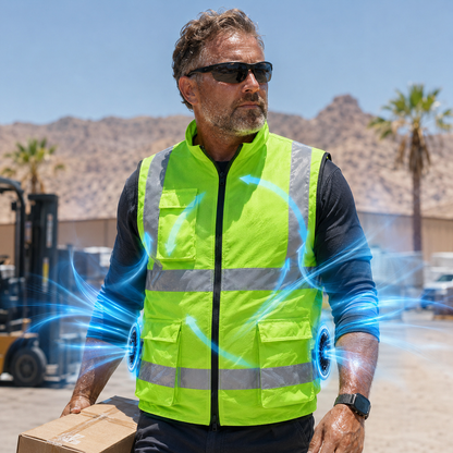 Sevaros AirFlow Vest™ Cooling Vest – Rechargeable Fan Powered Cooling Vest for Outdoor Work, Construction, Travel & Summer Heat