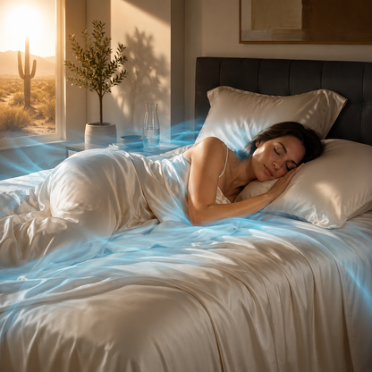 Sevaros SilkCool™ Cooling Bedding Set – Lyocell Tencel Summer Cooling Quilt & Luxury Breathable Bed Sheet Set for Hot Sleepers