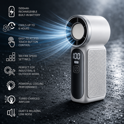 Sevaros PocketBreeze™ Mini Handheld Fan Rechargeable USB-C — Small Portable Personal Cooling Fan for Travel Outdoor pocket fan Summer