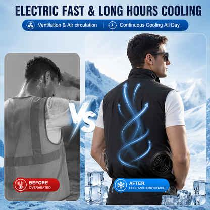 Sevaros AeroVest™ Cooling Vest with Fan Air Conditioned — Portable Fan Vest for Outdoor Work Construction Heat Relief Summer Men Women