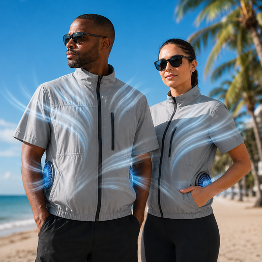 Sevaros AeroForce™ Cooling Vest 4 Fans Air Conditioned — Portable Fan Vest for Outdoor Work Construction Heat Relief Summer Men Women