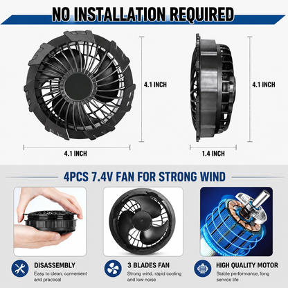 Sevaros AeroForce™ Cooling Vest 4 Fans Air Conditioned — Portable Fan Vest for Outdoor Work Construction Heat Relief Summer Men Women