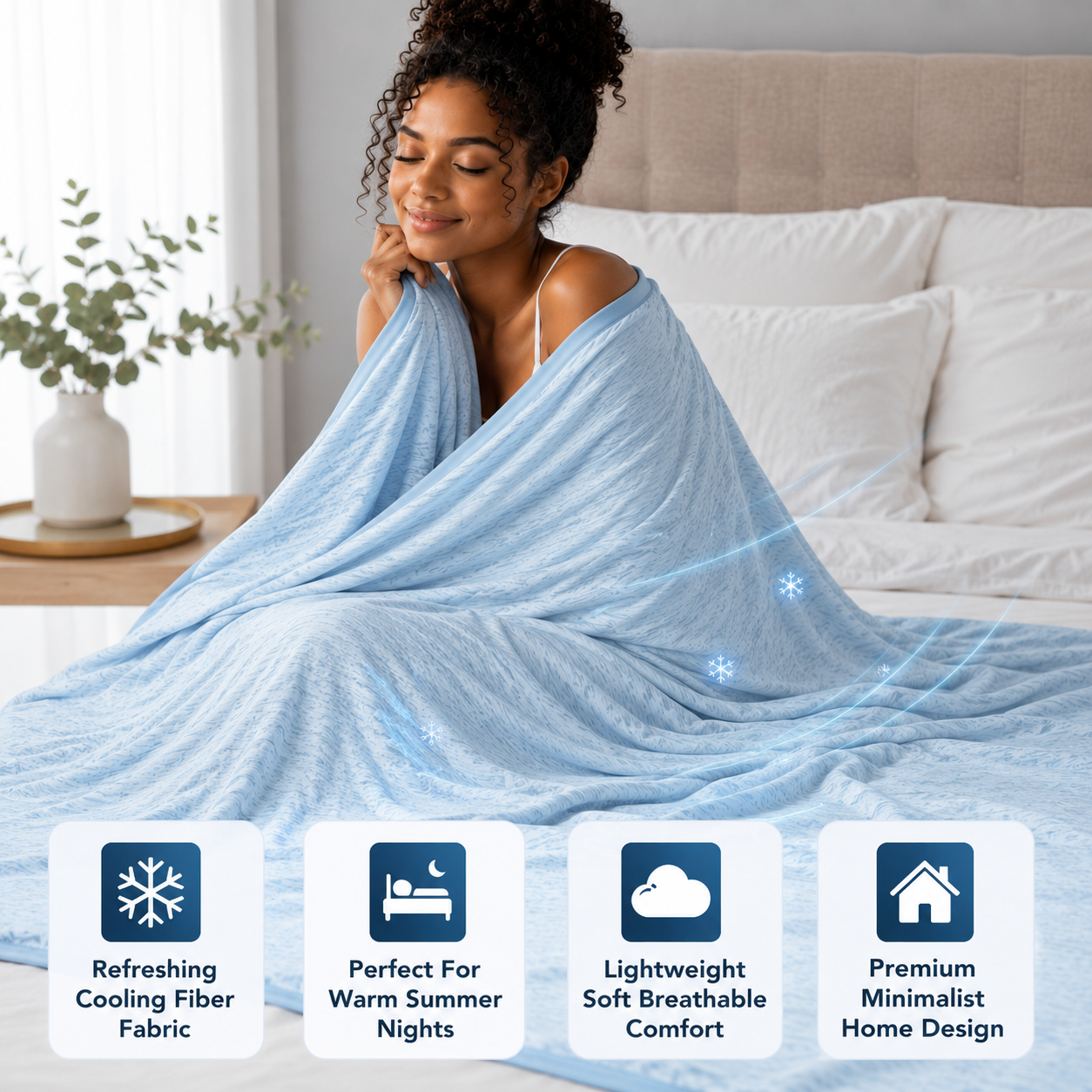 Sevaros ChillQuilt™ Cooling Blanket Lightweight Breathable — Summer Cooling Comforter Thin Quilt for Hot Sleepers Machine Washable Twin Queen King