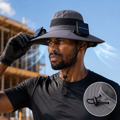 Sevaros SolarBreeze™ Solar Cooling Hat Dual Fan Rechargeable — Breathable Sun Hat with Fan for Outdoor Hiking Golf Camping Men Women