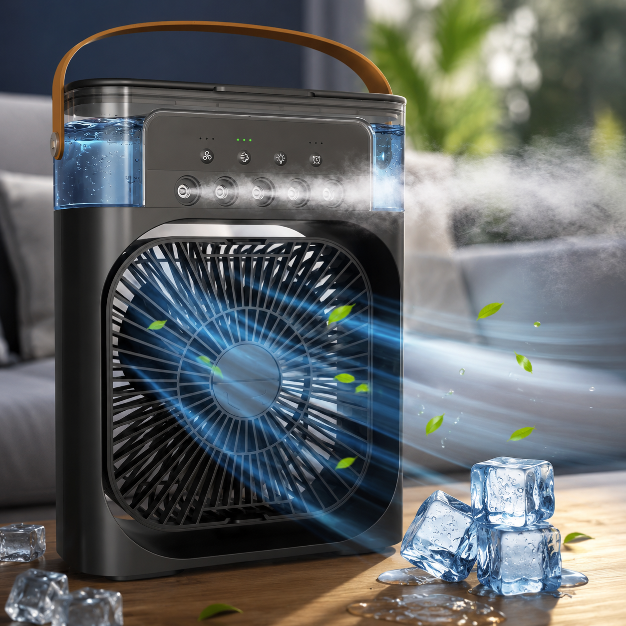 Sevaros MistDesk™ Mini Desk Fan Portable Cooling Fan Humidifier Spray — USB Rechargeable Personal Air Cooler for Office Bedroom Home Travel Summer