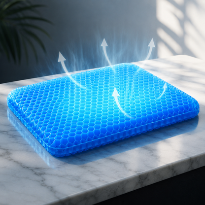 Sevaros CoolSeat™ Cooling Gel Chair Cushion Honeycomb Non-Slip — Seat Pad Cooler for Office Chair Car Home Gaming Chair Summer Heat Relief