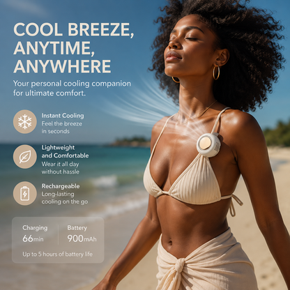 Sevaros Whirlwind™ Bladeless Mini Fan Portable USB Rechargeable — Small Silent Compact Cooling Fan for Home Office Travel Outdoor Summer