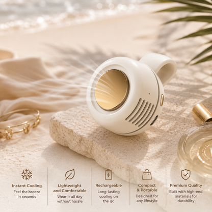Sevaros Whirlwind™ Bladeless Mini Fan Portable USB Rechargeable — Small Silent Compact Cooling Fan for Home Office Travel Outdoor Summer
