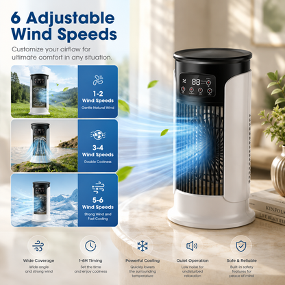 Sevaros ArcticMist™ Portable Air Cooler Fan 3-in-1 USB — Mini Air Conditioner Humidifier LED Night Light for Home Office Bedroom Summer