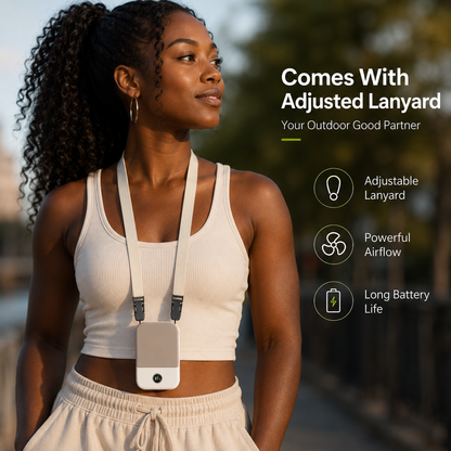 Sevaros AeroClip™ Bladeless Waist Neck Fan Rechargeable 2000mAh — 3 Speed Wearable Clip Fan Hands Free for Outdoor Work Travel Summer