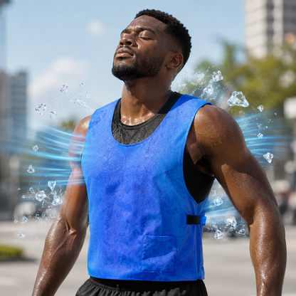 Sevaros ChillSkin™ Evaporative Cooling Vest Lightweight Waterproof — Cold Vest No Refrigeration for Sports Outdoor Work Safety Men Women