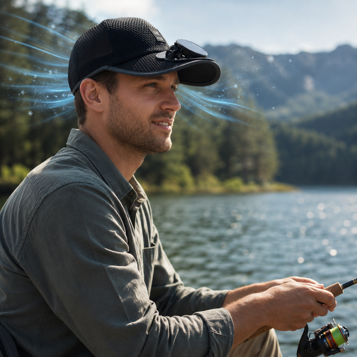Sevaros SolarBrim™ Solar Fan Baseball Cap USB Rechargeable — Breathable Mesh Cooling Hat Outdoor Sports Running Hiking Golf Men Women