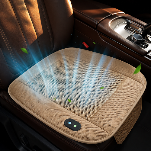 Sevaros VentSeat™ Car Seat Cooling Cushion with USB Fans — Ventilated Breathable Seat Pad for Car Truck Summer Driving Heat Relief