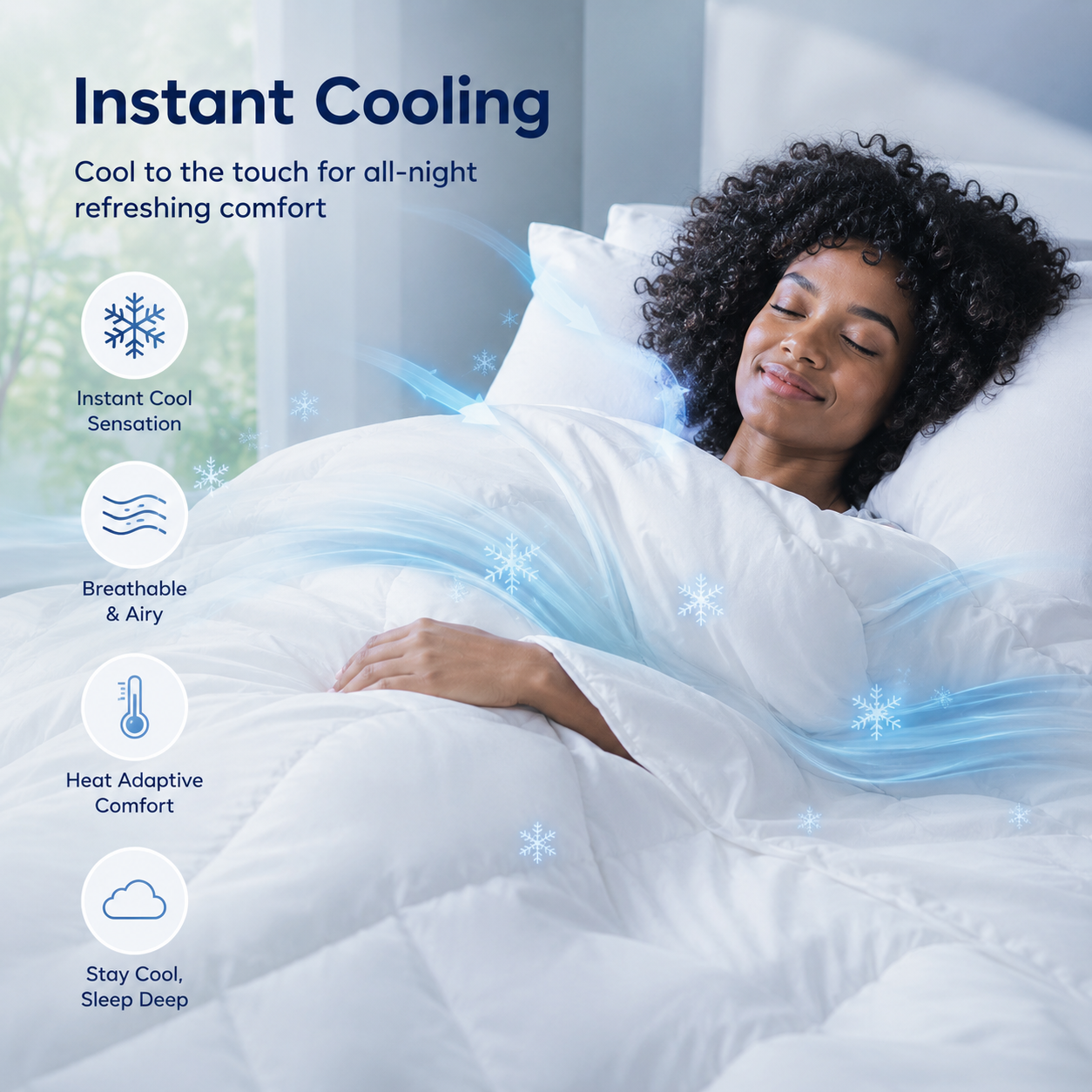 Sevaros CloudQuilt™ Cooling Summer Blanket Lightweight Breathable — Thin Cool Comforter for Hot Sleepers Machine Washable