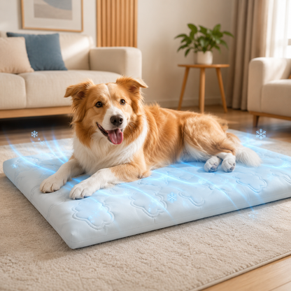 Sevaros ChillPaws™ Dog Cooling Gel Mat Pressure Activated — Self Cooling Pad for Dogs Cats No Electricity Summer Heat Relief