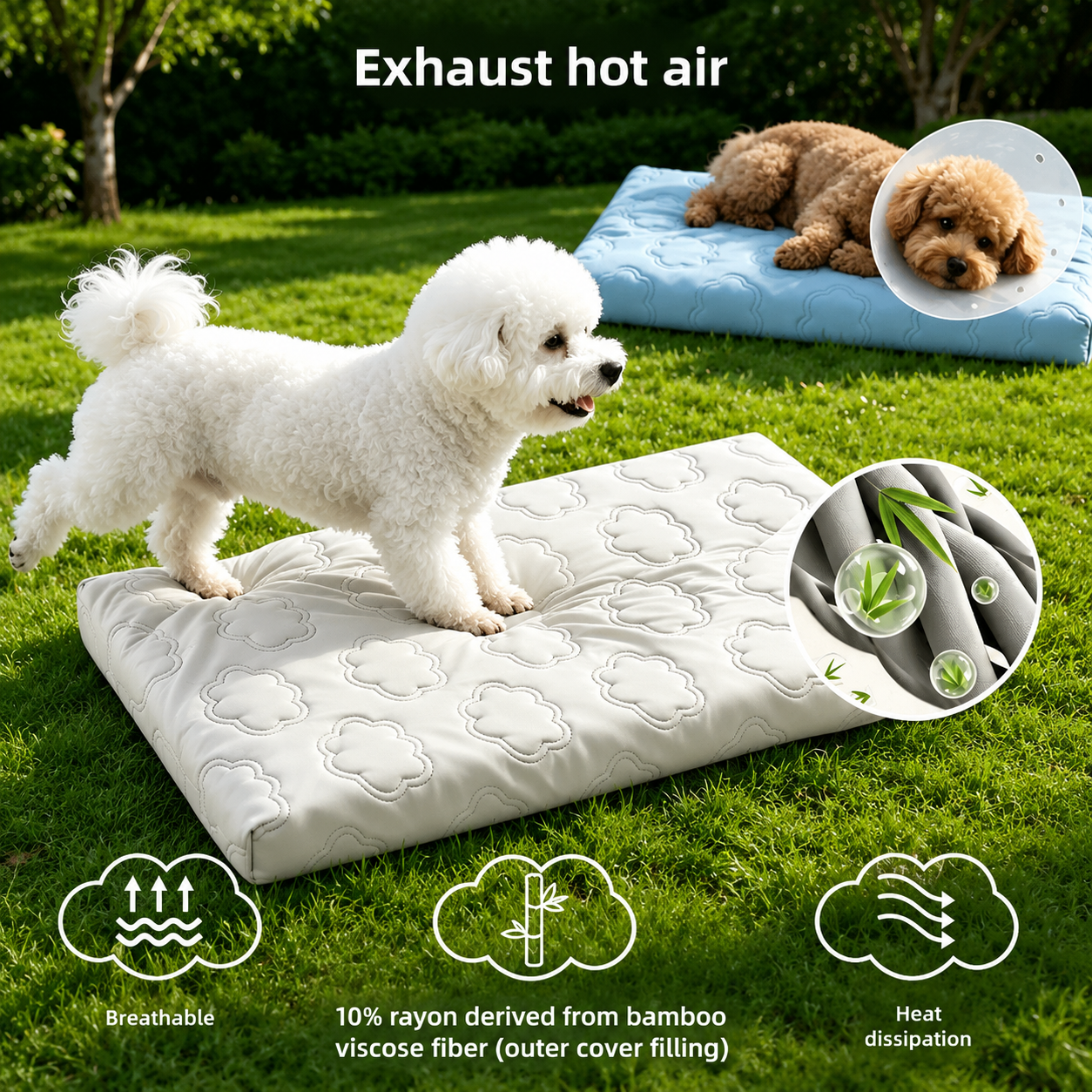 Sevaros ChillPaws™ Dog Cooling Gel Mat Pressure Activated — Self Cooling Pad for Dogs Cats No Electricity Summer Heat Relief
