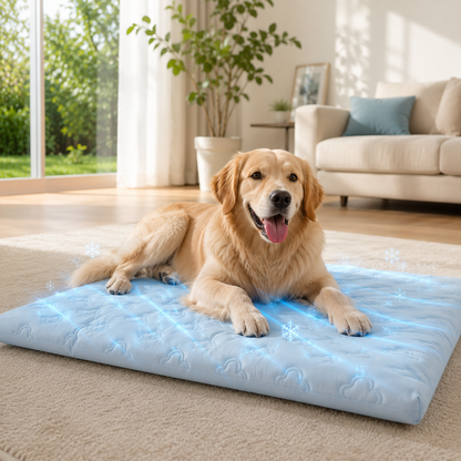 Sevaros ChillPaws™ Dog Cooling Gel Mat Pressure Activated — Self Cooling Pad for Dogs Cats No Electricity Summer Heat Relief
