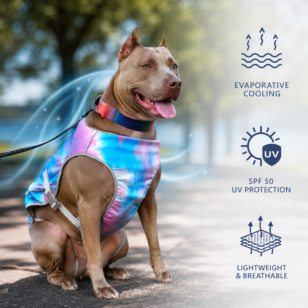 Sevaros DogGuard™ Dog Cooling Vest UV Protection Breathable Lightweight — Summer Heat Relief Harness Vest for Dogs S M L XL XXL