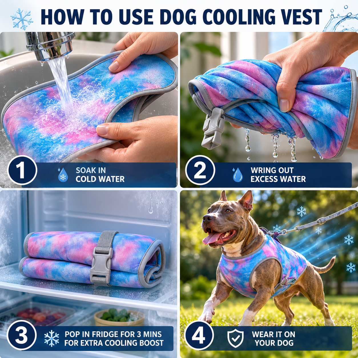 Sevaros DogGuard™ Dog Cooling Vest UV Protection Breathable Lightweight — Summer Heat Relief Harness Vest for Dogs S M L XL XXL
