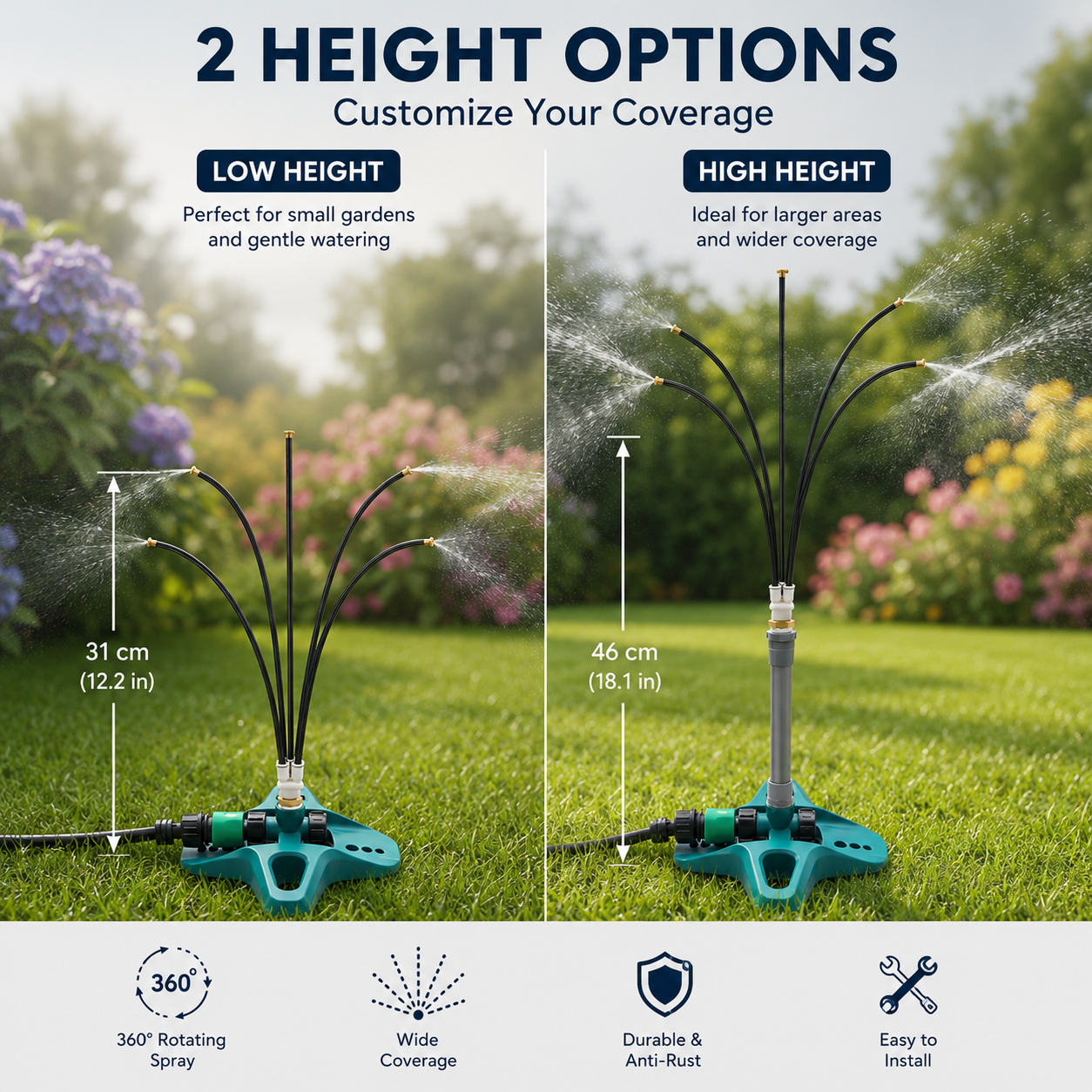Sevaros MistZone™ Portable Outdoor Misting Cooling System — Patio Garden Backyard Atomization Spray Cooling Kit Summer Heat Relief