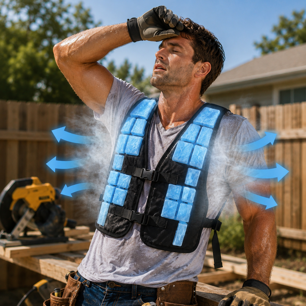 Sevaros PhaseCore Pro™ Phase Change Cooling Vest 4 Hour Temperature Regulation — Lightweight Portable Vest for Outdoor Work Sports Construction
