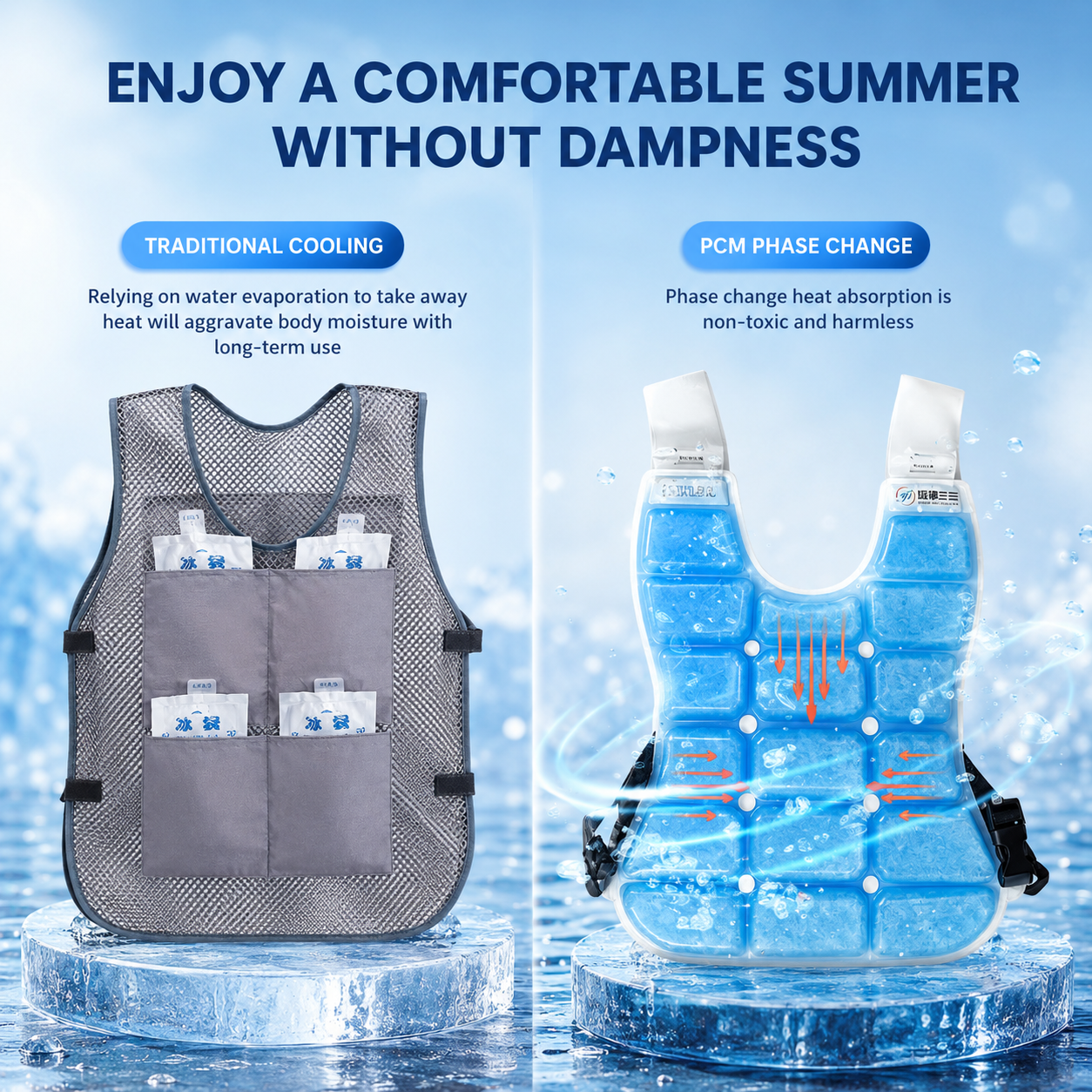 Sevaros PhaseCore Pro™ Phase Change Cooling Vest 4 Hour Temperature Regulation — Lightweight Portable Vest for Outdoor Work Sports Construction